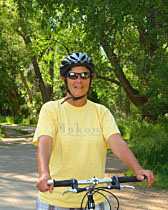 ExperiencePlus! customer Becca Austin on the Poudre bike trail.