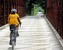Bridge along the bike path riding with ExperiencePlus! in Slovenia. Photo by travelers Don and Jane Volta