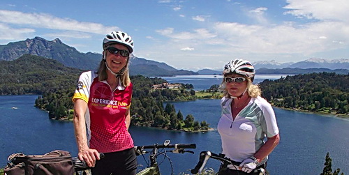 Starr and another rider enjoy the views in Patagonia's Lakes District with ExperiencePlus!